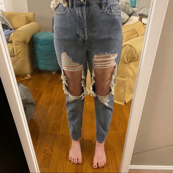 Pacsun distressed light ultra high waisted slim fit jeans Clearance